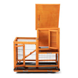 Detachable Rabbit Hutch with Removable Tray and Rolling Casters, Orange W2181P190616