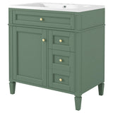 ZNTS 30'' Bathroom Vanity with Top Sink, Modern Bathroom Storage Cabinet with 2 Drawers and a Tip-out 61093027