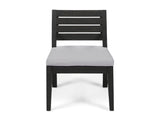 Outdoor Acacia Wood Armless Dining Chair with Cushions , Sandblasted Dark Light 60320.00SDGRY