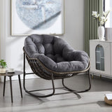 Outdoor Rattan Rocking Chair,Padded Cushion Rocker Recliner Chair Outdoor for Front Porch, Living W640P271518