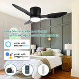 42" Smart Flush Mount Fans with Lights Remote,Quiet DC Motor,Outdoor Indoor Low Profile W2352P204479