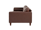 Mirod Mid-Century Modern PU Leather 3-Seat Sofa, Tufted Design, Solid Wood Legs, 2 Bolster Pillows, N760P285734D