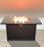 25'' H x 42'' W Steel Outdoor Fire Pit Table with Lid B120142200