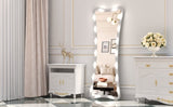 Hollywood Full Length Mirror with Lights Full Body Vanity Mirror with 3 Color Modes Lighted Standing W708P235365