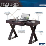 ZNTS Techni Mobili Trendy Writing Desk with Drawer, Espresso RTA-8406-ES