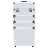 ZNTS 4-in-1 Rolling Makeup Case Aluminum Salon Cosmetic Train Trolley OrganizerNo Shipping On Weekends, 43084382