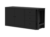 89.7''Wooden Sideboard with Extendable Table,Multifunctional Storage Cabinet with 2 Doors N711P334768B
