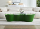50 Inch Unique Shape Coffee Table Sturdy Fiberglass Tea Table for Living Room No Need Assembly GREEN W876P452391