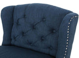 Vienna Contemporary Fabric Tufted Wingback 31 Inch Counter Stools, Set of 2, Navy Blue N780P523553B