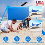 ZNTS 6.5x6.5FT Foldable Beach Canopy Tent Collapsible Shade Sail Sun Protection Windproof Shelter 4 29696457