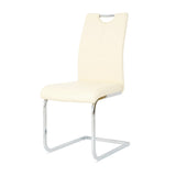 Modern Light Yellow PU dining chair living room chair upholstered chair, electroplated metal chair W210P179894