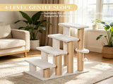 4 Levels Cat Steps with Scratching Posts for High Bed, Sofa, Non-slip Sturdy Pet Climbing Ladder for 25385811