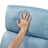 Glider Recliner Chair with Swivel Motion Blue Leather Upholstery Solid Wood Comfort Luxury Living B011P330087