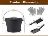 Fireplace Ashing Set, Ash Bucket Shovel Brush Cut-Resistant Gloves , Easy to 21266854