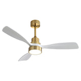 48 Inch Wood Ceiling Fan With 3 Solid Wood Blades Remote Control Reversible DC Motor For Living Room W882P294917