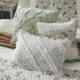 6 Piece Cotton Percale Quilt Set with Throw Pillows Full/Queen B035P294112