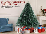 6 FT Artificia Christmas Tree, 812 Branches Light Green & White PVC Tree with Iron Frame Base, Easy 08851736