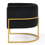 Upholstered Velvet Accent Chair with Golden Metal Stand,Mid-Century Living Room Leisure Chair with W2186137441