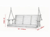 4.5 ft Wooden Porch Swing with Hanging Chains, 880 lbs Heavy Duty Patio Bench Swing for Courtyard & 65145680