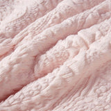 Twin Embroidered Medallion Faux Fur Ultra Plush Comforter Mini Set B03597036