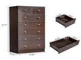 Brown particleboard with a textured melamine finish, 66*40*131cm, 52 drawer cabinet, matte gold 50861733