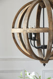 4 - Light Wood Chandelier, Hanging Light Fixture with Adjustable Chain for Kitchen Dining Room Foyer W2078138926
