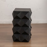 23.62"Height Three-dimensional Embossed Pattern Design Retro Side Table Retro Furniture Black W757P183205