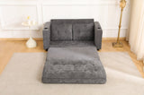55"3 Fold Sofa,Convertible Futon Couch sleeper sofabed,Velvet linen fabric ,Perfect for Small W2791P306820