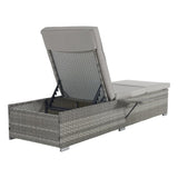 Outdoor Chaise Lounge Chair Set of 2 with Patio Pool Chairs Tanning Lounges for Outside,Beach Rattan W874P266565