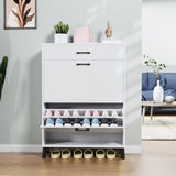 Shoe Storage Cabinet for Entryway, Free Standing Shoe Organizer with 2 Flip Drawers, Hidden Shoe W578124376