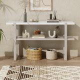 TREXM Retro Elegant Console Table with Marble-Effect Top and Versatile Storage Solutions for N715P196906E