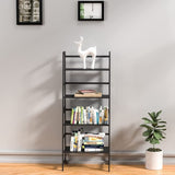 ZNTS WTZ Book Shelf, Black Bookshelf, Ladder Bookcase, 4 Tier Tall Book case for Bedroom, Living Room, 97410687