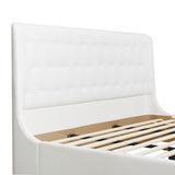 Brooks Contemporary Tufted Shelter Platform Bed, King, Antique White Polyester B2719P238239