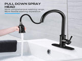 Kitchen Faucet- 3 Modes Pull Down Sprayer Kitchen Tap Faucet Head, Single Handle&Deck Plate for 1or3 40015993