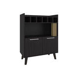 Vance 40" High Bar Cabinet with Six Bottle Cubbies, Two Double Door Cabients, Four Shelves, Living B070P254779