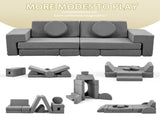 14 PCS Modular Kids Play Couch, Convertible Foam Building Block Sofa Fort Play Set, Corduroy 32225041