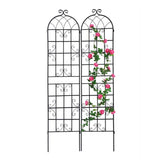 2 Pack Metal Garden Trellis 86.7" x 19.7" Rustproof Trellis for Climbing Plants Outdoor Flower W158681071