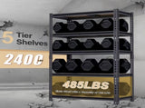 Garage Shelving Storage 60 H, Heavy Duty Metal Shelves 2400 lbs Capacity, Adjustable 5 Tier Rack 70472224