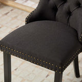 Nikki Collection Modern, High-end Tufted Solid Wood Contemporary Flax Upholstered Linen Dining Chair W1143P233648