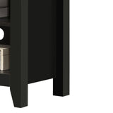 Benito Black 70"W TV Stand with Open Shelves and Cable Management B061P184949