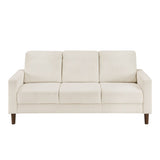 Modern Contemporary Beige Corduroy Upholstered Sofa Comfortable Cushion Solid Wood Living Room B011P359660