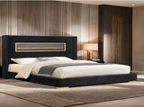 Contemporary Style Black Color 1pc Eastern King Size Bed Upholstered Fabric Bedroom Furniture B2741P439940