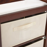 Wooden Frame Removable Top Brown Painted Pine Children's Cot with 3 Fabric Drawers 1 Fabric Bag 46422703