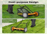 16 Inch Push Lawn Mower with Grass Catcher Bag-Orange 36487486