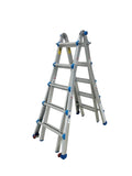 ZNTS Huachuang 5-step 21''Aluminum Multi-Purpose Professional Ladder - Blue with Wheels W1881111500