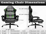 Ergonomic Gaming Chair, Video Game Chair with Pocket Spring Cushion and Footrest, Height Adjustable 05206892