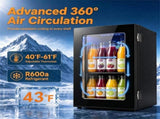 0.6 Cu.Ft Mini Beverage Refrigerator with Digital Touch Control 40&degF-61&degF Adjustable 18712718