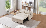 55.9" Convertible Sofa Bed Loveseat Sofa with Three USB Ports, Two Side Pockets, Two Cup Holders and WF322620AAA