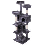 ZNTS Cat Tree Cat Tower with Scratching Ball, Plush Cushion, Ladder and Condos for Indoor Cats, Gray W2181P147631