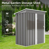 ZNTS Patio, Lawn & Garden,5*3FT Outdoor Storage ,Tool with Sloping Roof and Lockable Door,Metal W1598P152935